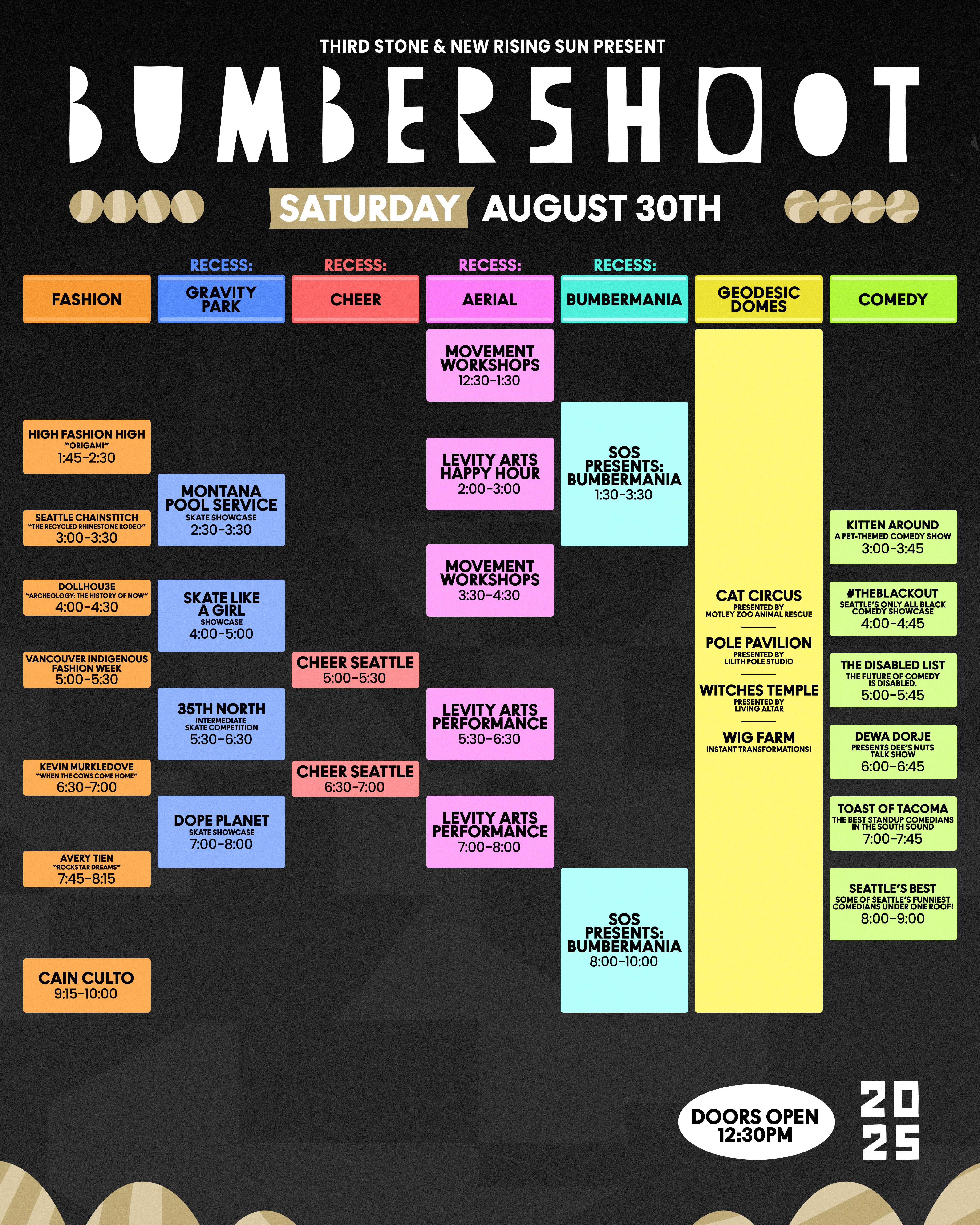 2025 Bumbershoot Sunday Arts Schedule