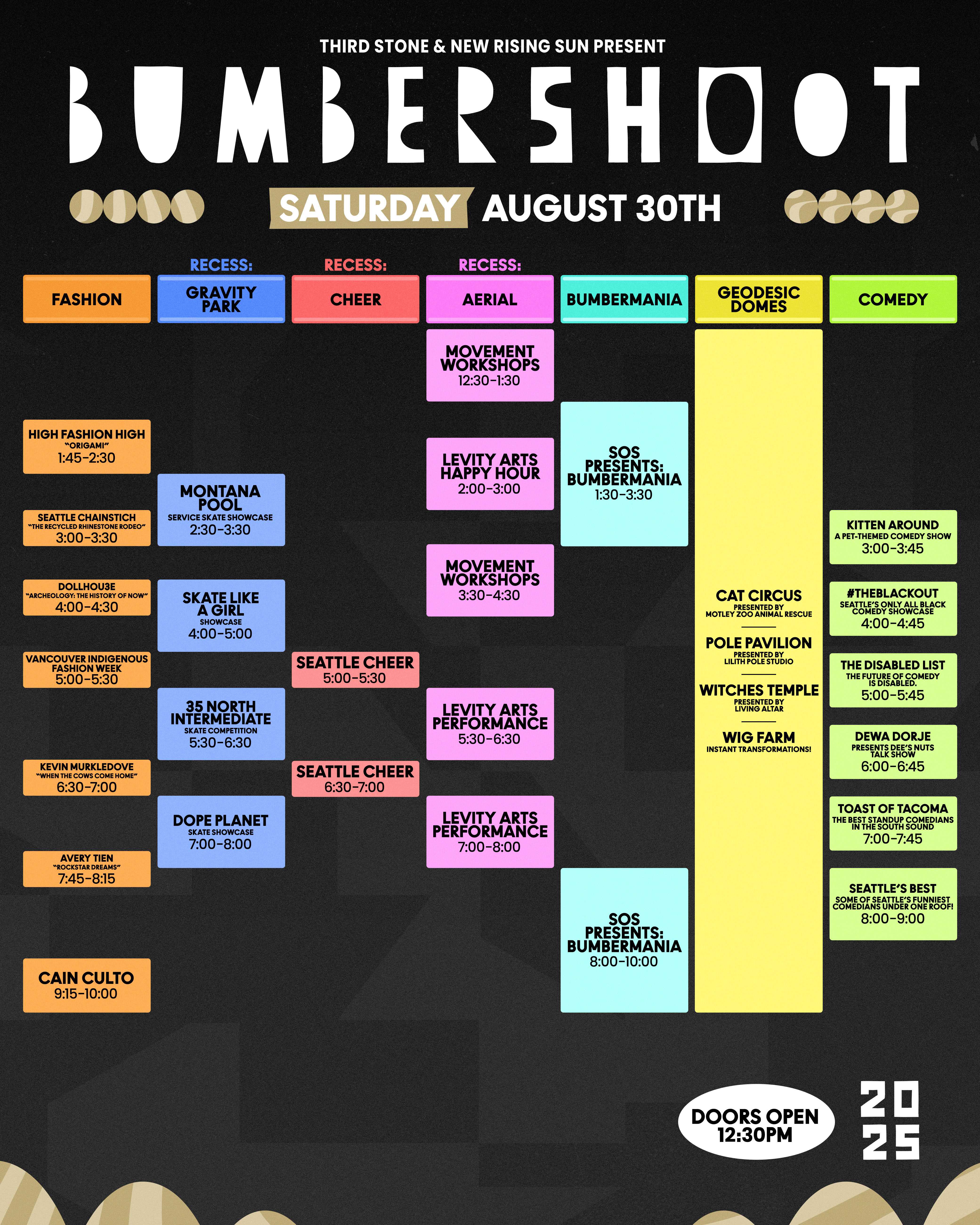 2025 Bumbershoot Sunday Arts Schedule